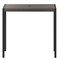 Merrick Lane Faux Teak Outdoor Dining Table with Powder Coated Steel Frame and Umbrella Hole